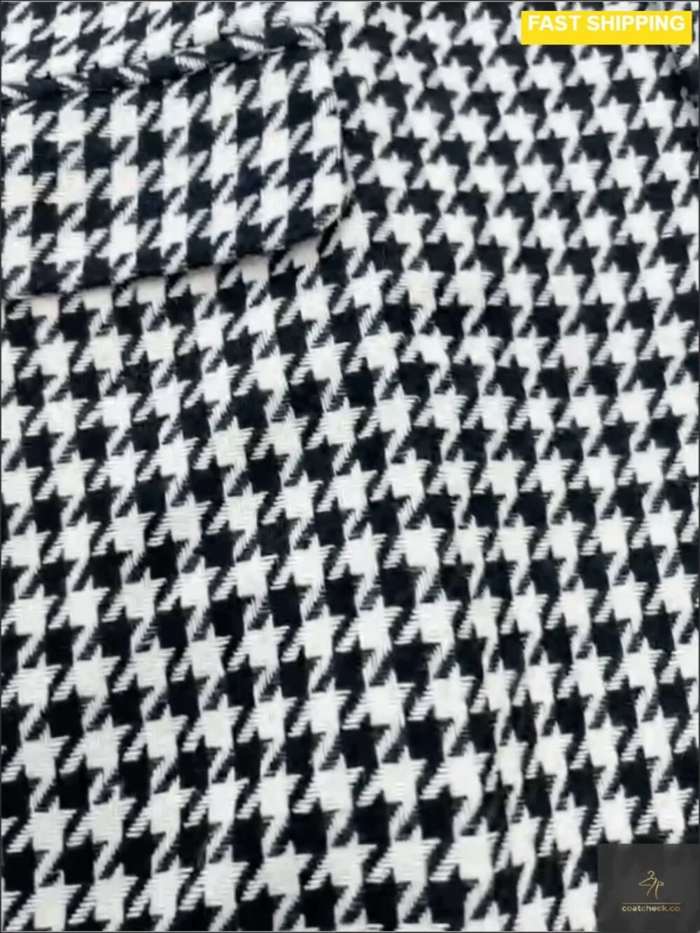 Men's Houndstooth Blazer Slim Fit One Button Sport Coat Wedding Prom